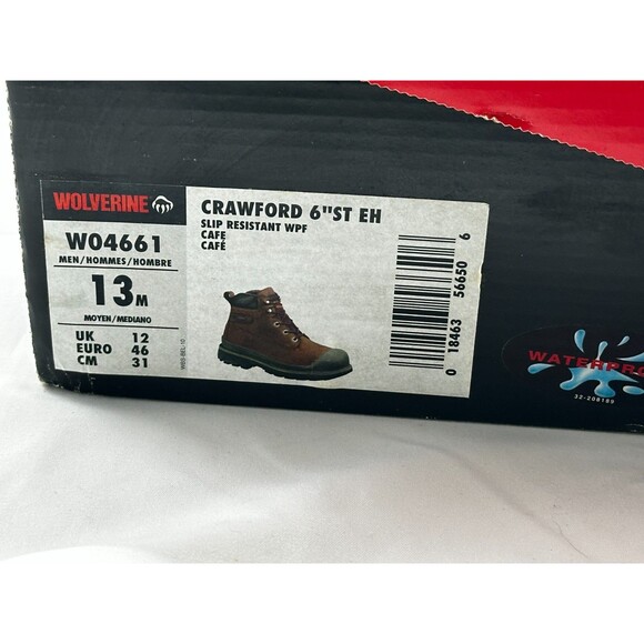 NIB Wolverine Waterproof Steel Toe 6\